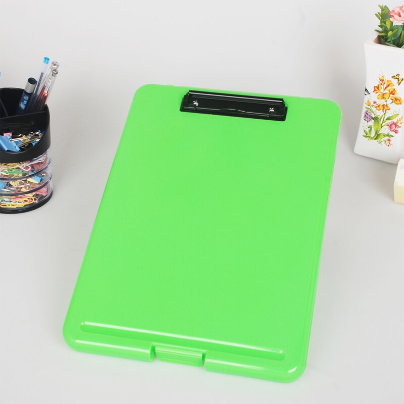 Candy Color Multifunctional File Case Plastic Clipboard File Folder with Pen Hold and Hanging Holdes Office Supplies