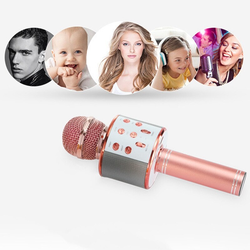 Wireless Karaoke Microphone Speaker KTV Karaoke Player Echo System Digital Sound o Mix Singing Machine WS858: Default Title