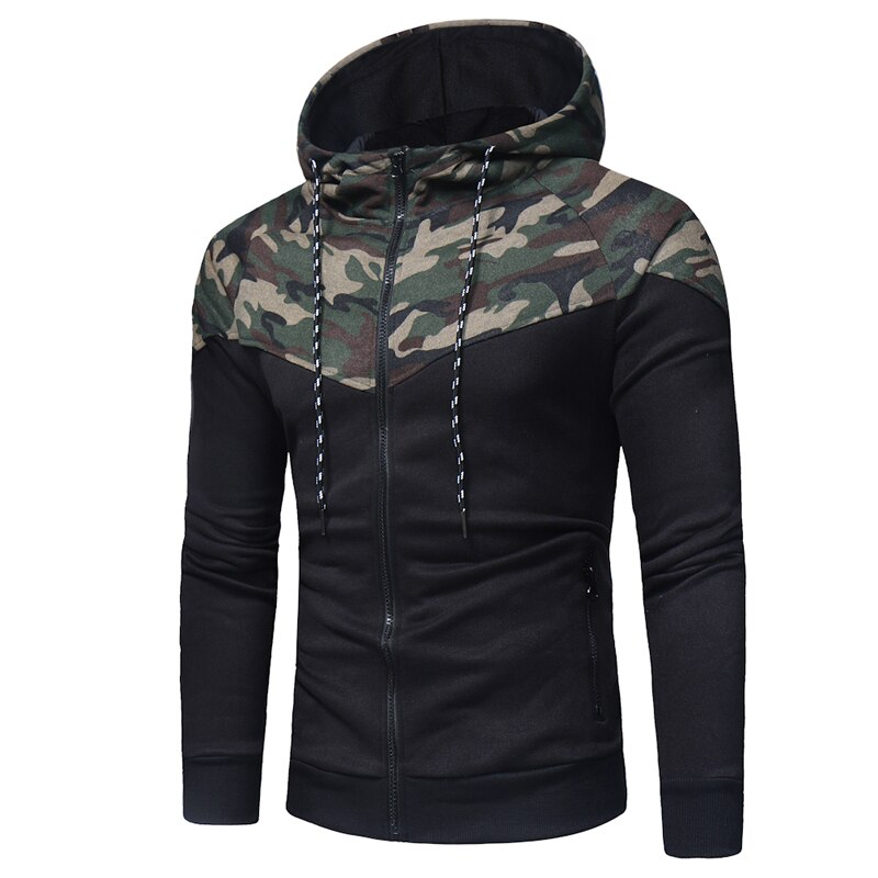 Lente Mannen Camouflage Patchwork Sets Mannelijke Gym Running Rits Hoodies Sweatshirt + Broek 2 Stuks Trainingspak Sportwear Pak