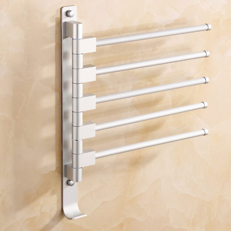 Raum Aluminium Handtuch Gestell 5/4/3/2 Arme Handtuch Hängen mit Haken Schlecht Handtuch Gestell Beweglichen handtuch Riegel Badezimmer Produkte