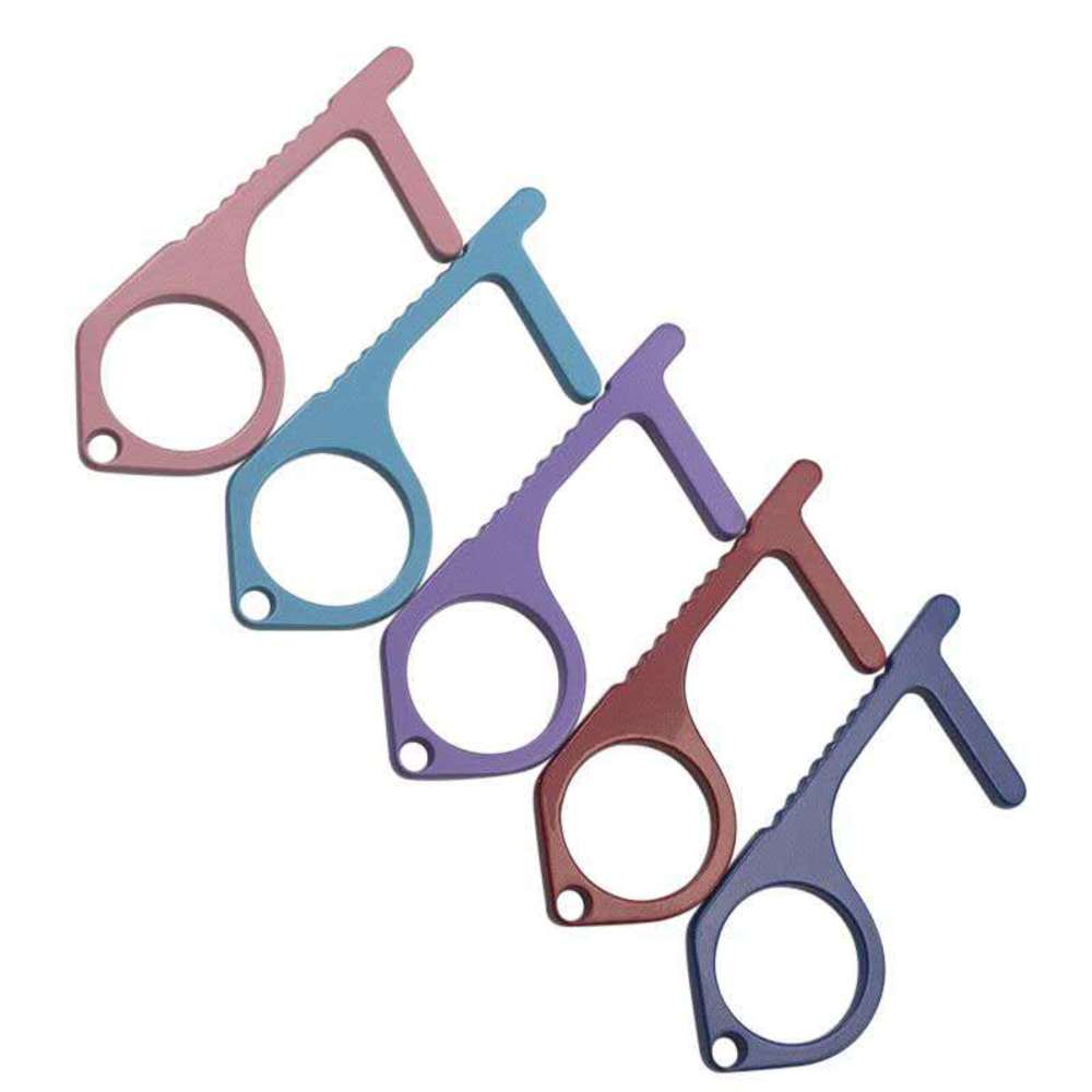 Touch Screen Buttons EDC Door Opener Hygiene Hand Antimicrobial Contactless Press Elevator Tool Portable Door Opener Keychain