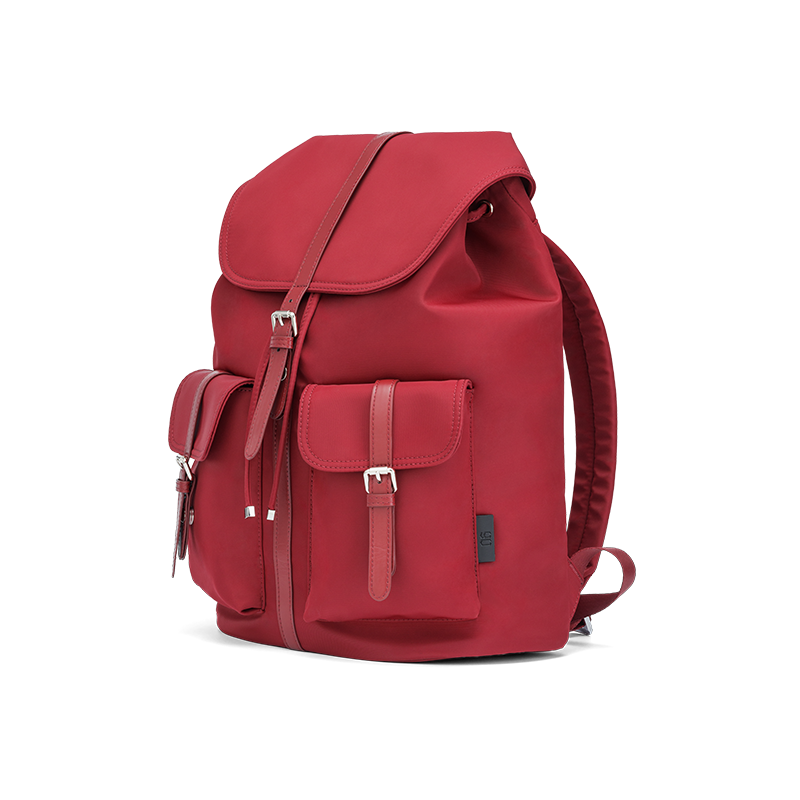 NEUE NINETYGO 90Spaß Pendler Nylon Damen Rucksack Frauen 14 Zoll Laptop Wasserdicht Stil Nylon Tasche: rot