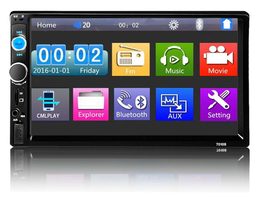 Auto auto radio Bluetooth Audio 7 inch 2 din Touch Screen Stereo Auto MP3 MP5 Speler USB/FM/ AUX/SD Spiegel Link Geen CD/DVD & GPS: RM-CW7010B