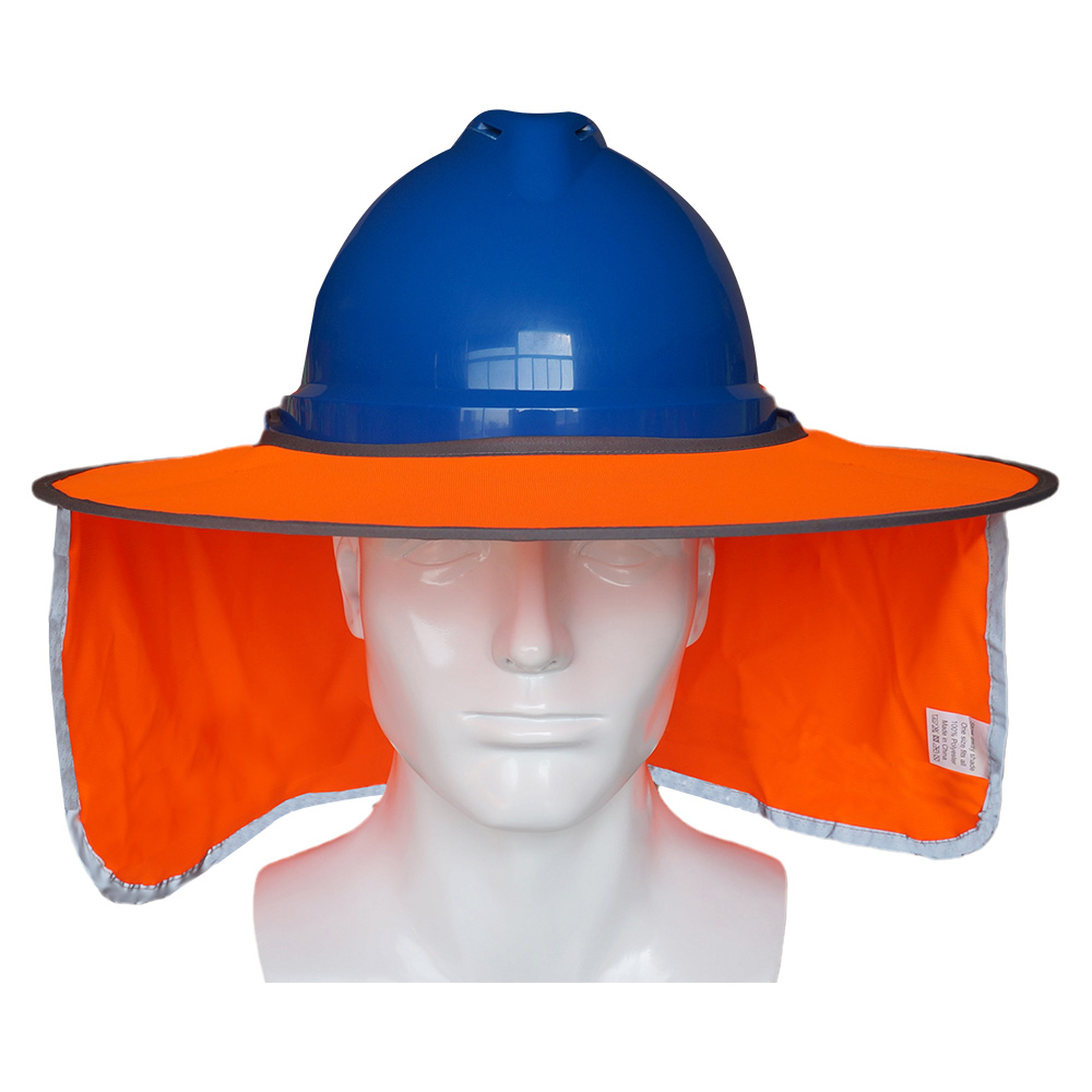 Sombrilla fluorescente para construcción al aire libre, sombrero duro de seguridad, protección para el cuello, cascos de protección: Orange reflective
