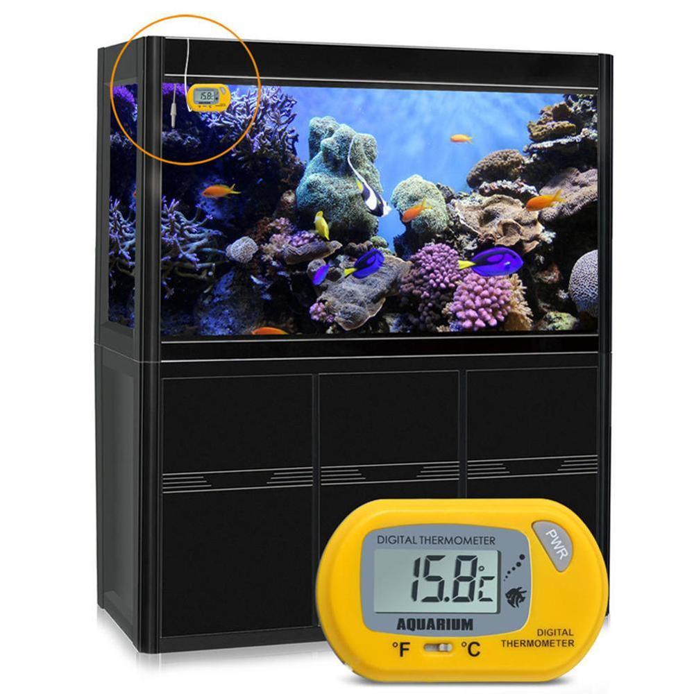 1 Uds termómetro de Acuario, indicador de metros de temperatura de Terrario de Tanque De Agua de peces LCD Digital para terrario para reptiles pecera