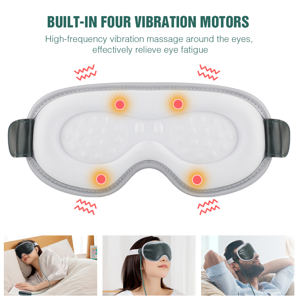 Masajeador de ojos con vibración inteligente, máscara de Ojos de vapor con calefacción, alivia la fatiga, círculo oscuro, terapia de ojos secos, compresa , cuidado de los ojos