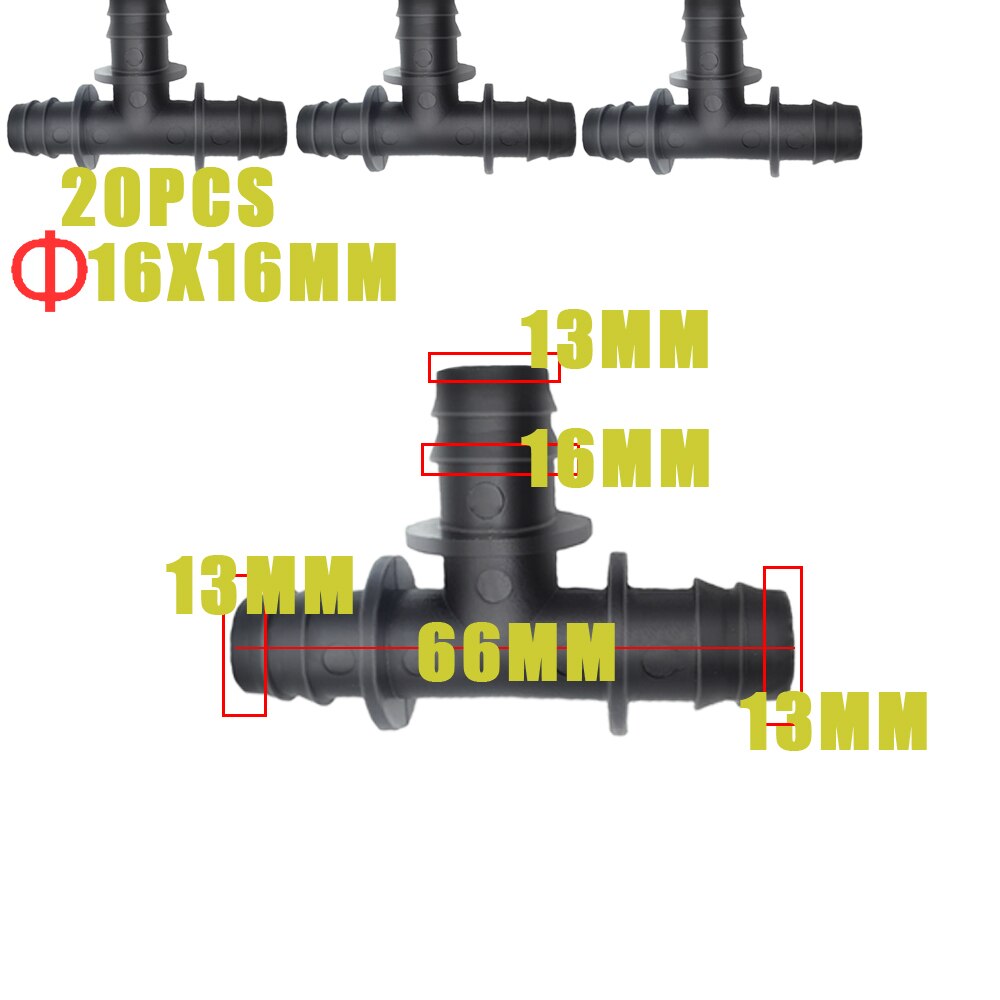 Buizen Fitting 16 20 Mm Tee Elleboog Gelijke Barb Connector End Plug Micro Drip Adapter & Pijp Haak Verbinding Bevestiging clips Tuin