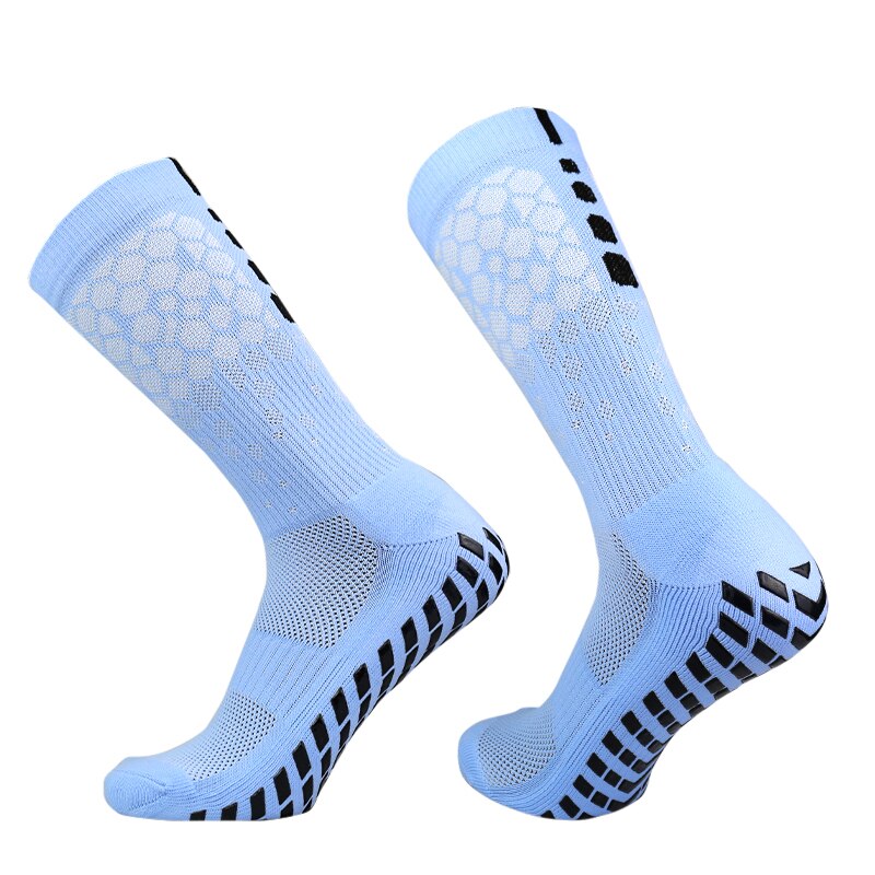 2023 neue Männer Frauen FußBall Socken Waben Grafiken Atmungsaktive Sport Pfeil Silikon Anti Unterhose Griff FußBall Socken: Grün