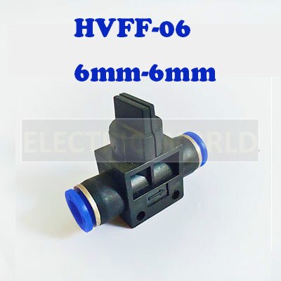 Air Pneumatic Hand Valve Fitting 10mm 8mm 6mm 12mm OD Hose Pipe Tube Push Into Connect T-joint 2-Way Flow Limiting Speed Control: HVFF-06