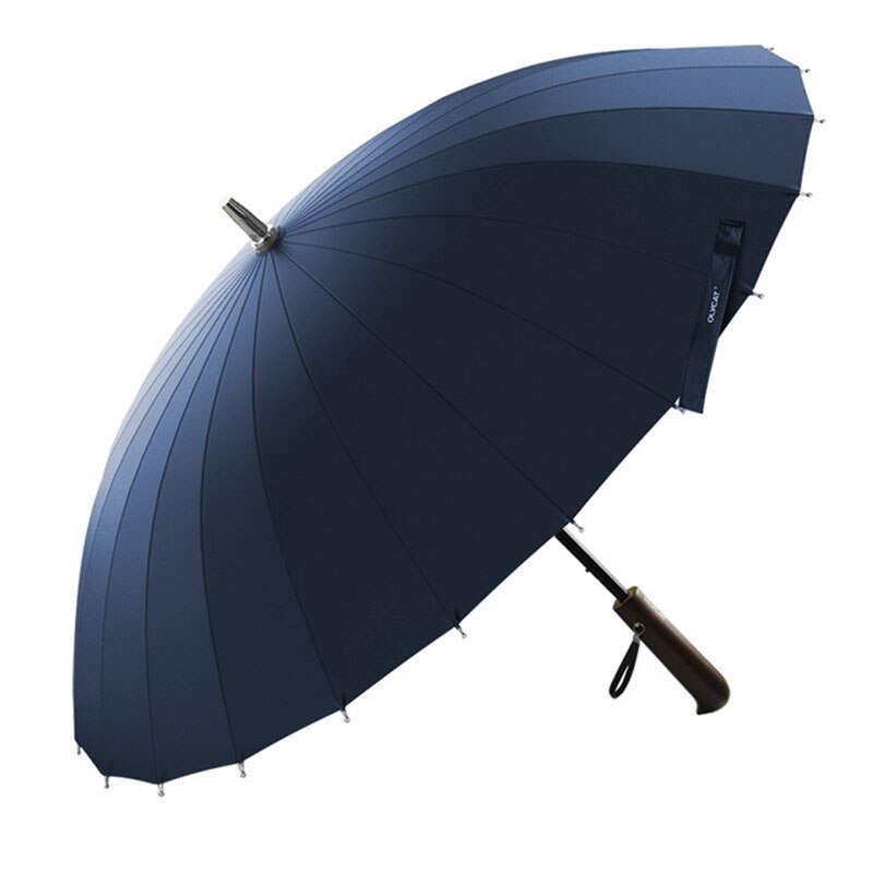 Handle 24k Strong Windproof Business Umbrella Rain Women Long Golf Fiberglass Family Men Umbrella Paraguas: Blue