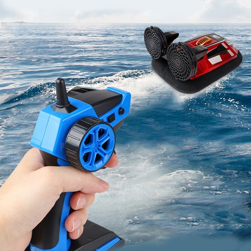 2.4G 2 in 1 Amphibious RC Boat Remote Control Hovercraft High Speed Outdoor Toy