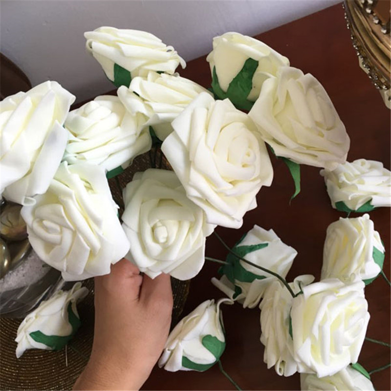 10 têtes 8CM artificielle Rose fleurs soie fleur boule centres de table décorations de mariage menthe décoratif suspendus fleur chaude
