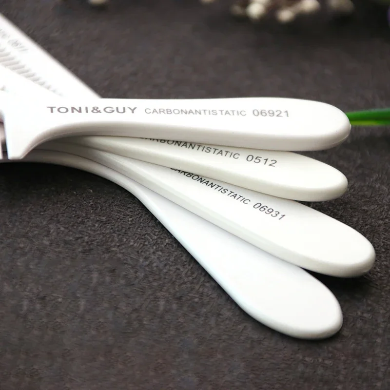 Peine de peluquero de fibra de carbono blanco, peines antiestáticos para el cabello, accesorio de peluquero, cepillo para el cabello, accesorio de peluquería