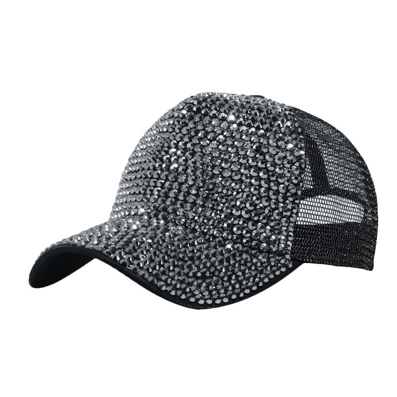 Nuove Donne di Modo Berretto Da Baseball di Strass Perla Di Lusso Paillettes Sport Cap Traspirante Snapback Cappello di Sun del Cappello di Hip Hop: B5