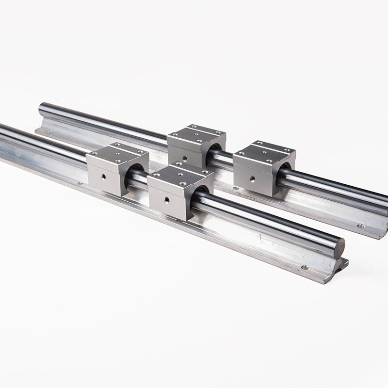 12mm Linear Rail SBR12 400mm 2pcs Round Linear Guide + 4pcs SBR12UU Linear Slide Shaft Aluminum Care CNC Woodworking Sliders