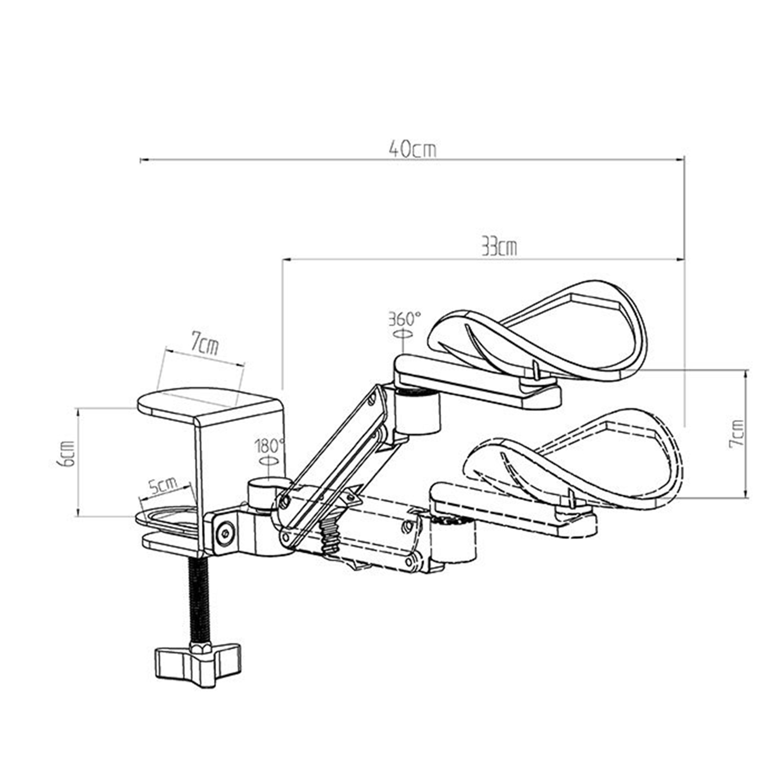 Reposabrazos portátil para escritorio, soporte ergonómico y ajustable para silla de escritorio, bandeja para teclado, reposabrazos