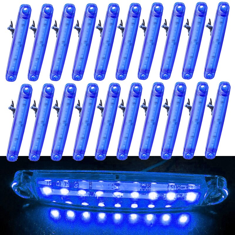 Replacement Side Lights Truck ABS plastic Bus Car Parts Set Waterproof Blue
