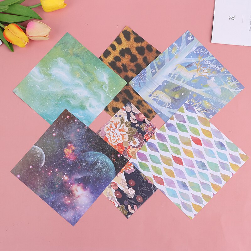 50pcs 15cm Square Origami Paper Double Side Floral Folding Sakura Craft Papers Kids Handmade DIY Scrapbooking Craft Decoration