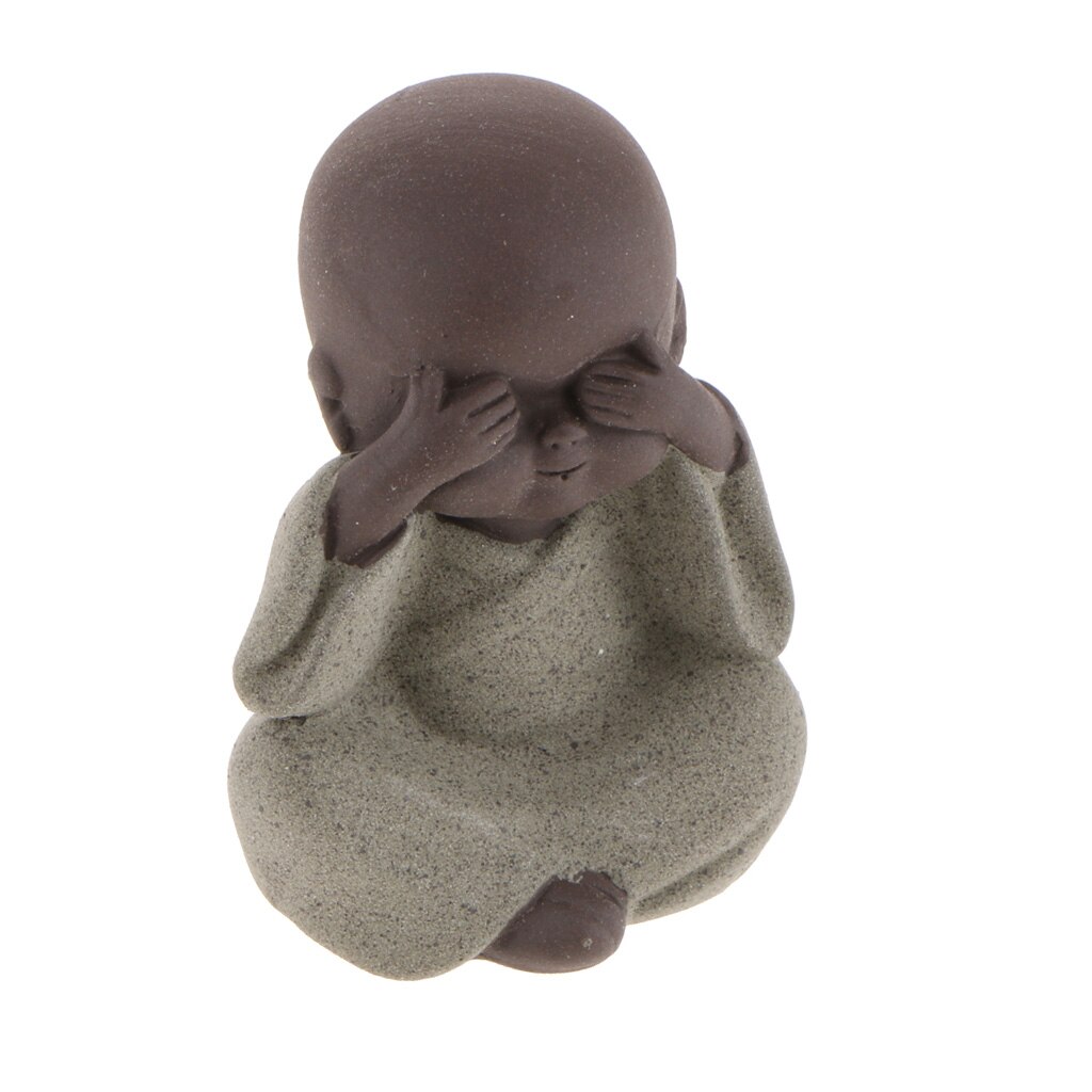 Estatua de Buda, té de monje, mascota para decoración de arena de jardín Zen, meditación, decoración de oficina y hogar, 3 uds.