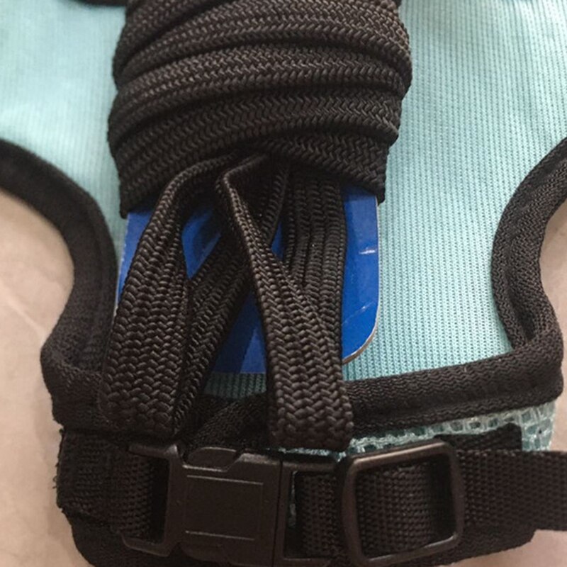 Blauw verstelbaar zacht harnas met elastische lijn voor konijnen kleine huisdieren kleding lijn vest type borst rug