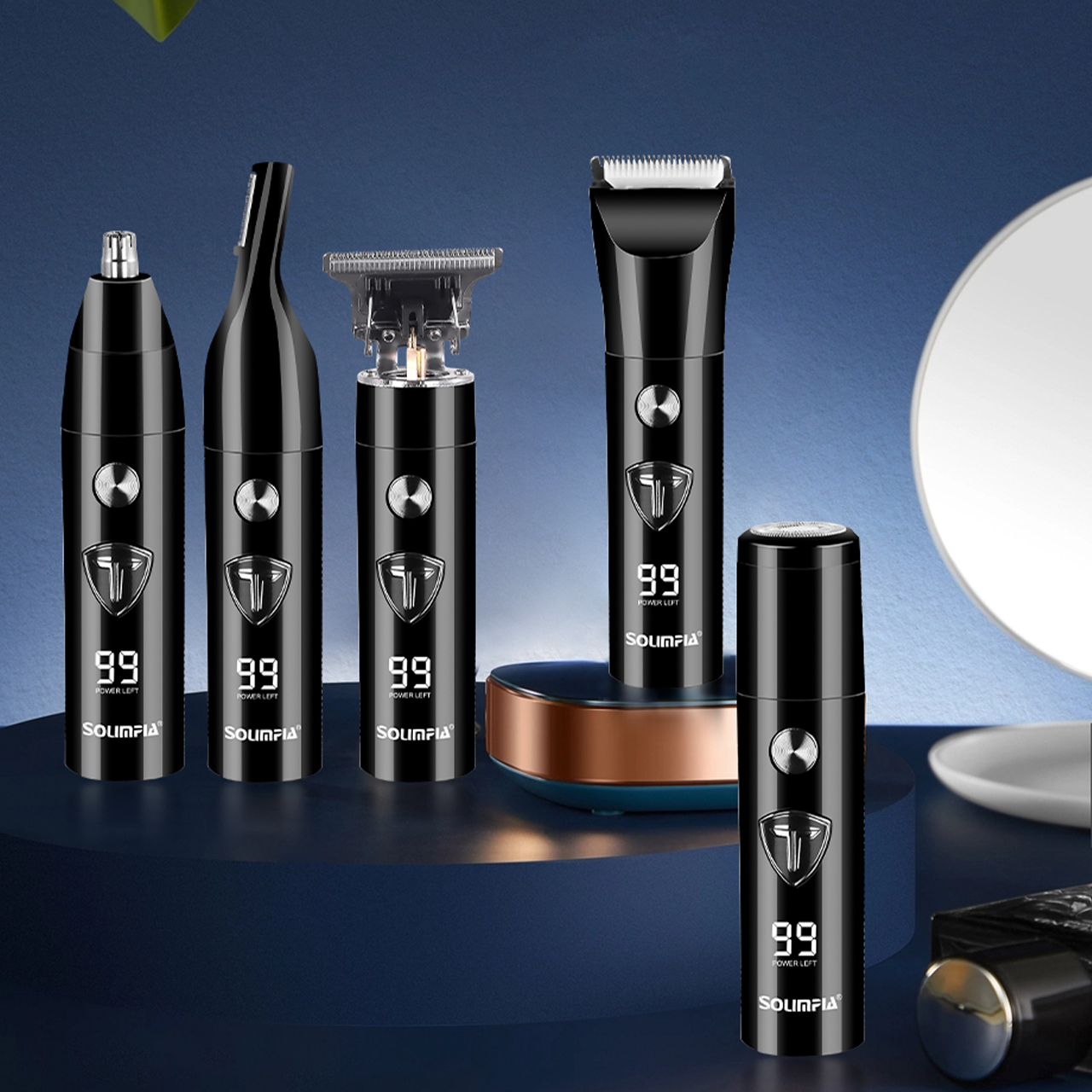 Solimpia Hair Clipper Trimmer Groin & Body Trimmer Men Replaceable Electric Shaver Multifunctional Grooming Machine