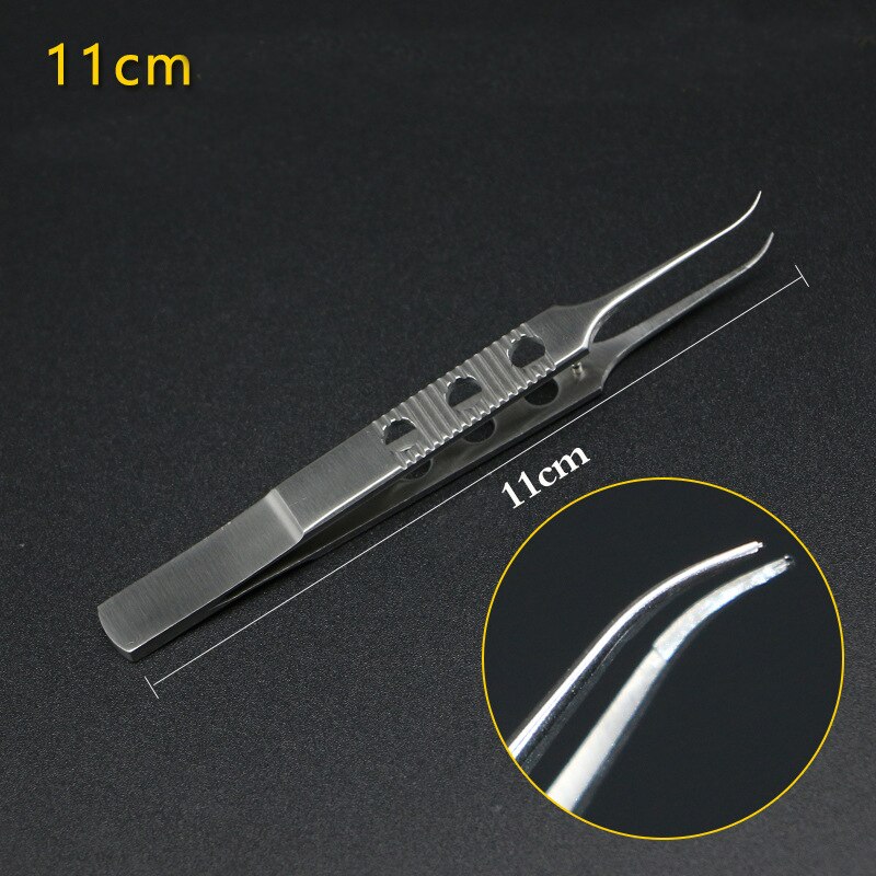 Pinzas Para Párpados De Acero Inoxidable - 11 Cm, Con Plataforma, Sin Dientes, Para Cirugía O Uso Estético