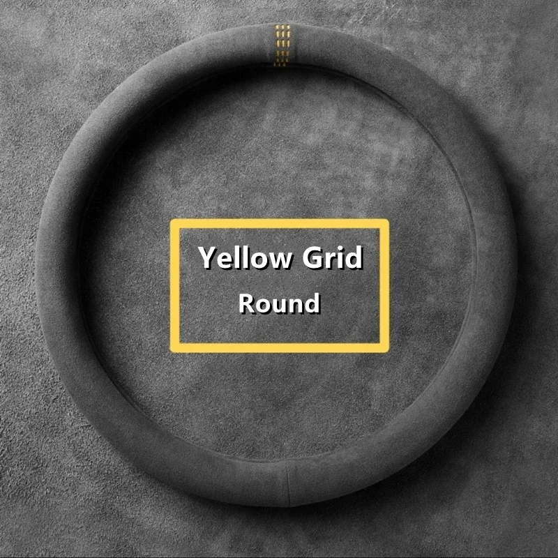 Auto Lenkrad Abdeckung Wildleder Ultra-dünne Nicht-Unterhose D-förmigen Runde Atmungsaktiv Schweiß-saugfähig Leder luxus Abdeckung für Alle Saison