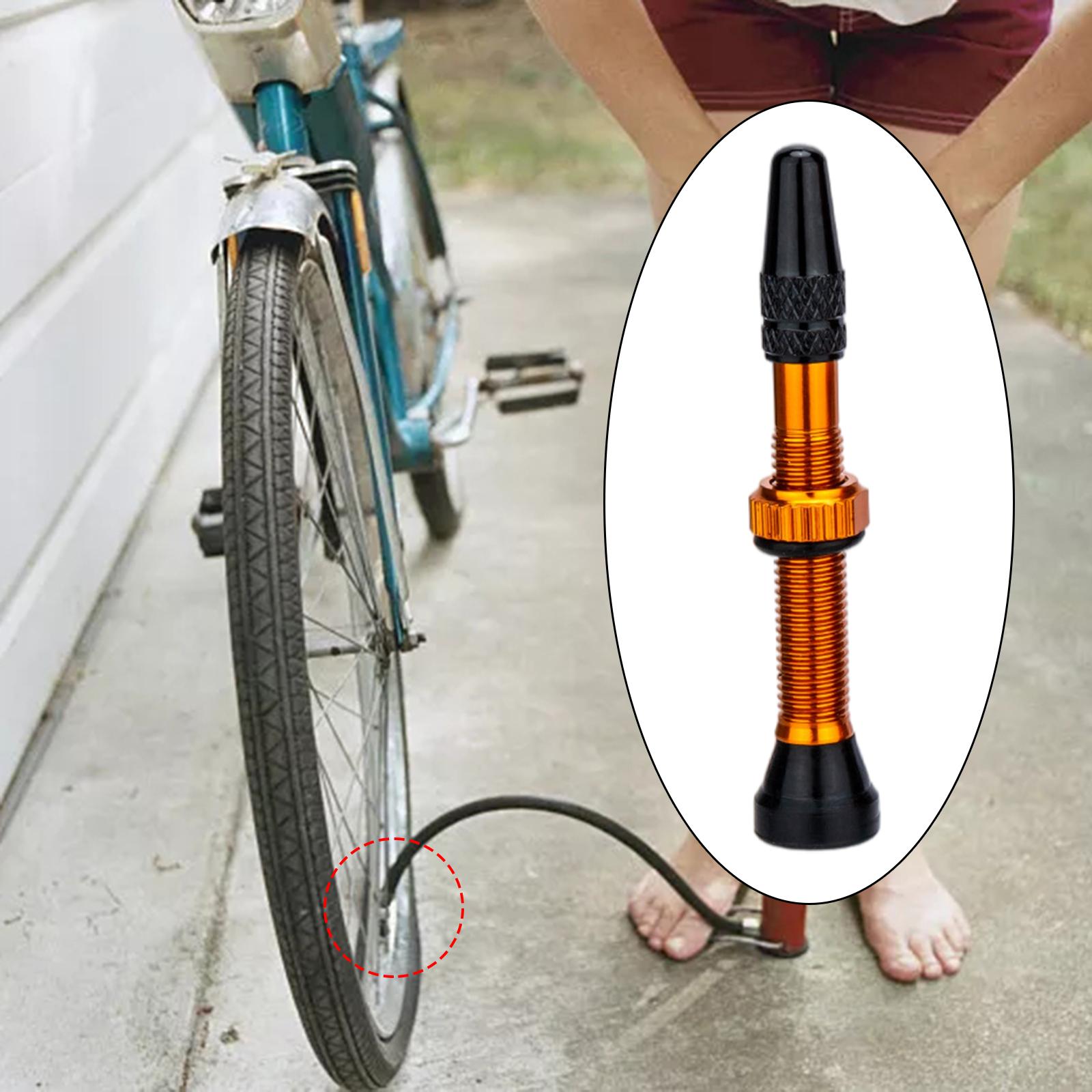 Tubeless Presta Valve Stem, Durable Super Light Alloy Presta Valve Stem for: Orange 40mm