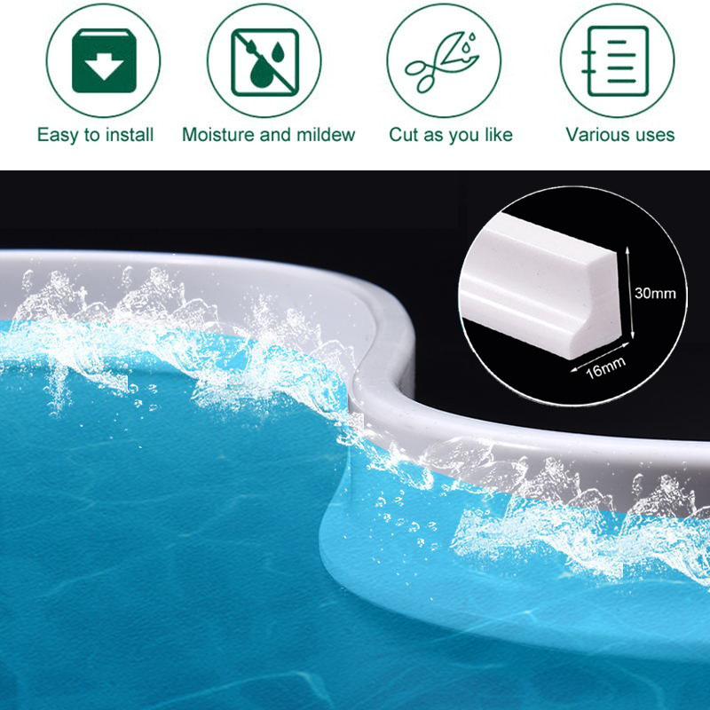 Water Stopper Douche Drempel Water Dam Bad Douche Barrière Dam Silicon Water Blocker Droge En Natte Scheiding Voor Badkamer