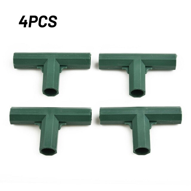 4Pcs 16mm Plastic Greenhouse Frame Building Connectors Green Outdoor Garden Structure Pole Joints Adapter DIY 3 Way Bracket: E