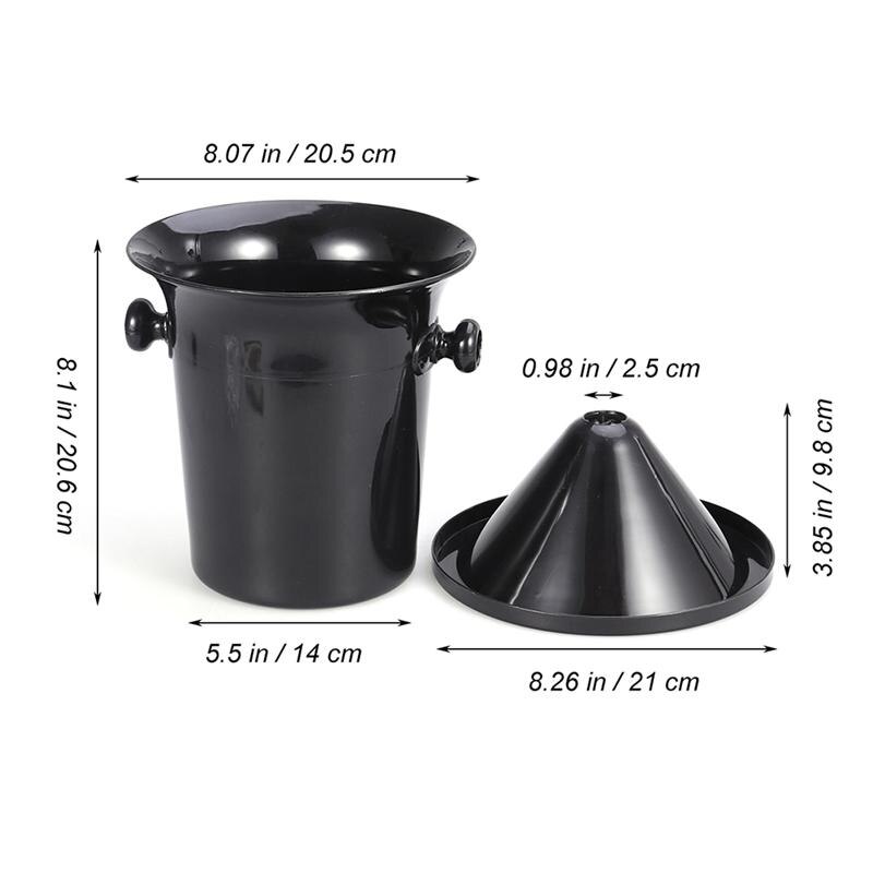 2 Stuks Ronde Dubbele Oren Wijn Kwispedoor Plastic Wijnproeverij Kwispedoor Ijsemmer Wijn Proeven Accessoires (Zwart)