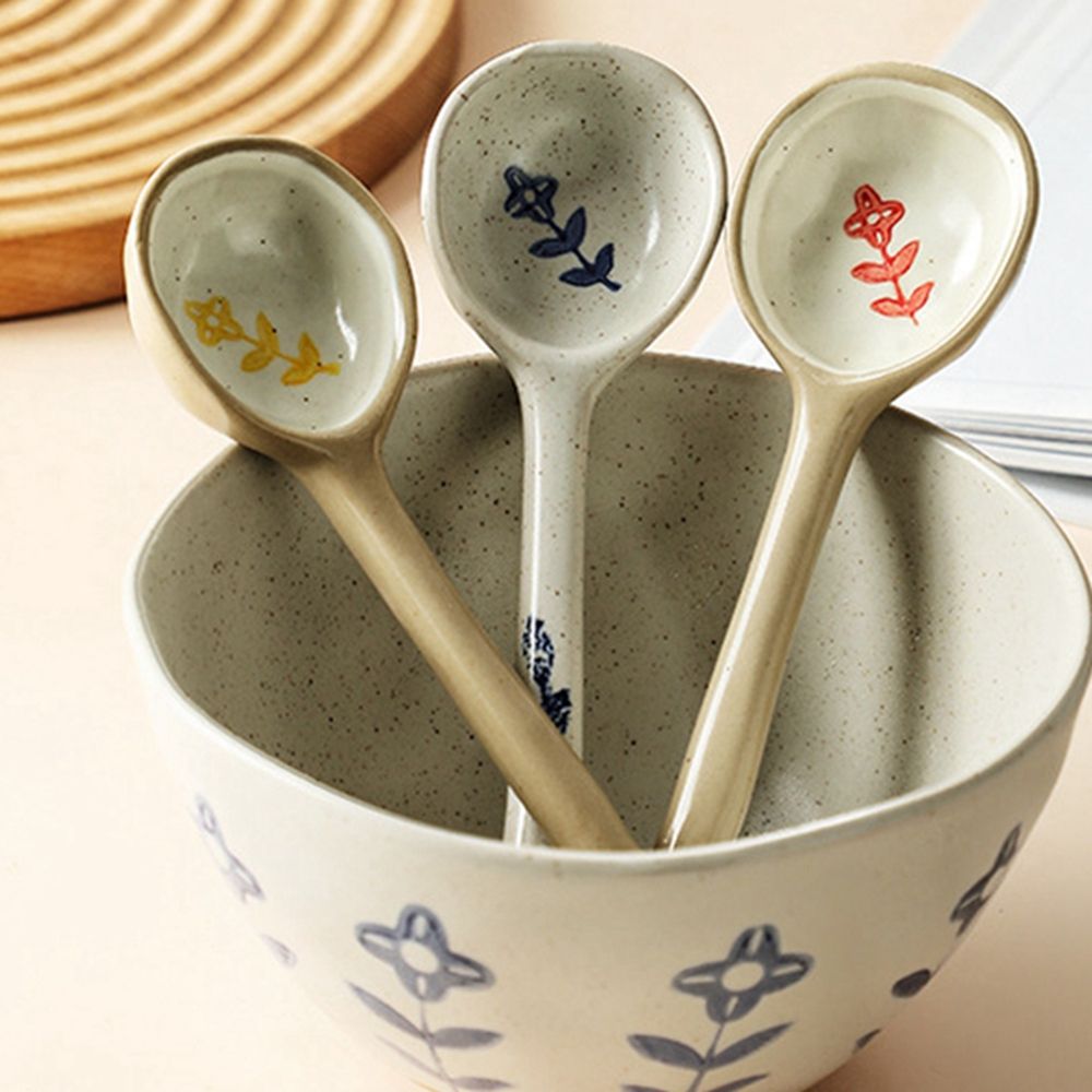 Long Handle Teaspoon Eating Tool Japanese Style Kicthen Cooking Utensil Scoop Dinnerware Tableware Soup Spoons