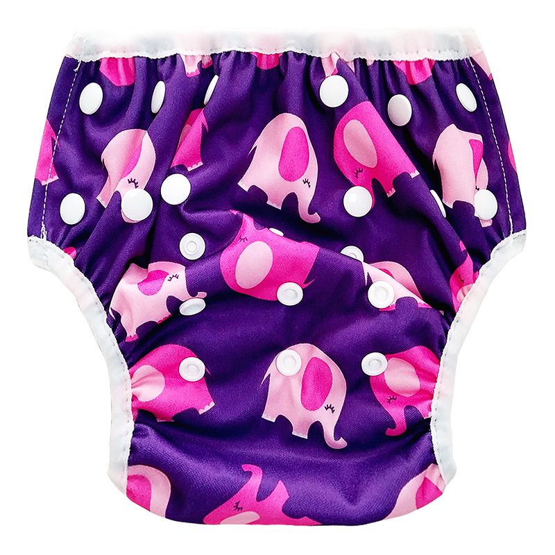 Katoen Spandex Baby Jongens Meisjes Luier Casual Cartoon Dieren Patroon Waterdichte Badmode Lekvrij Verstelbare Bodems Luier