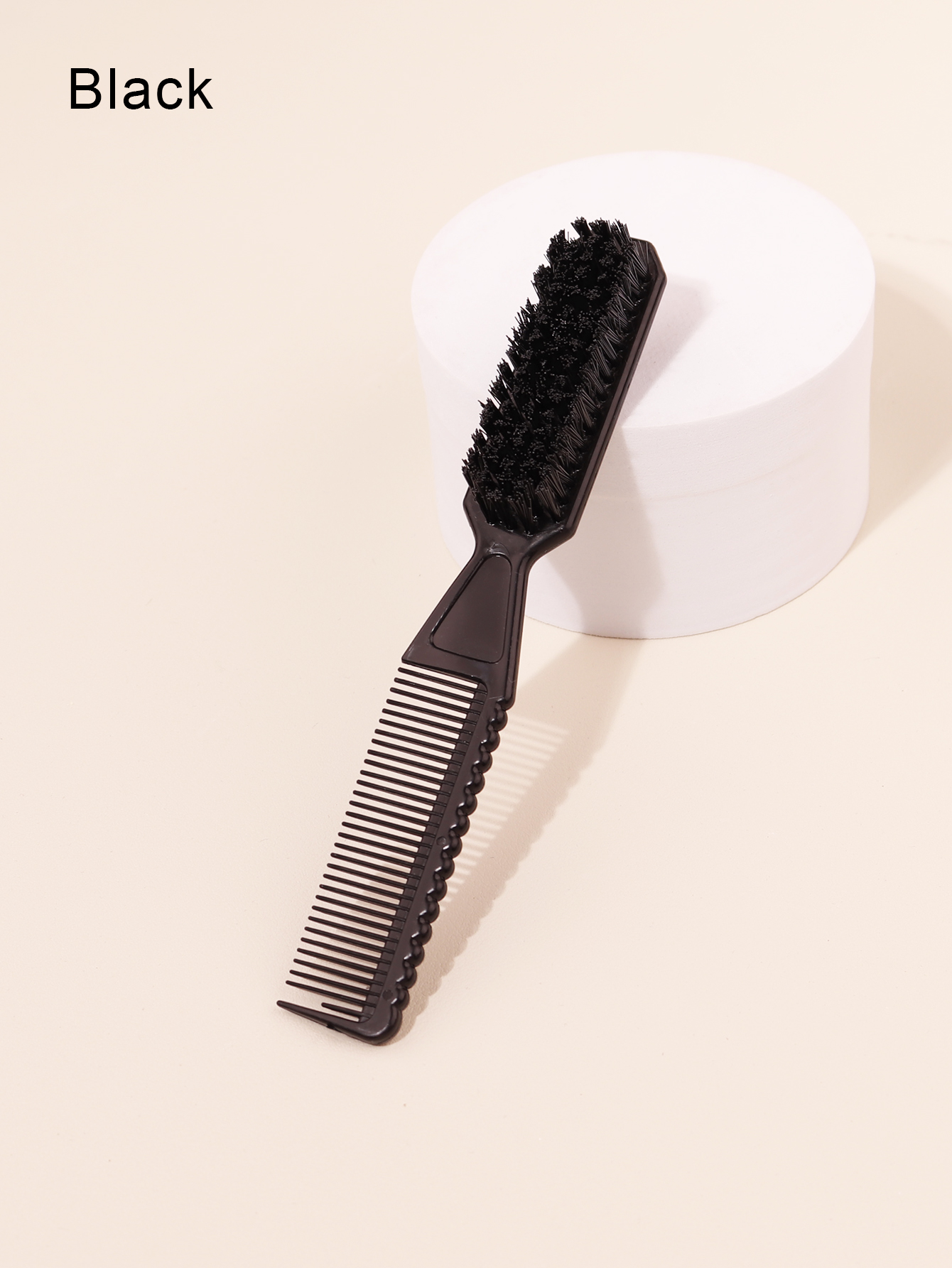 1 Stück doppelseitige Kammbürste, kleine Bart-Styling-Bürste, professionelle Rasierpinsel, Friseur, Jahrgang-Schnitzreinigungsbürste: Braun