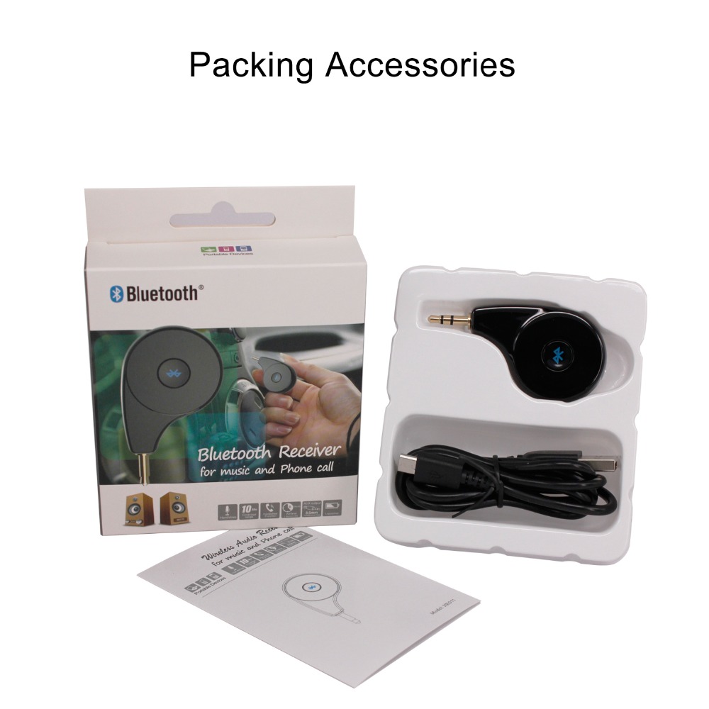 Bluetooth 4.2 AUX handsfree car Kit wireless music Receiver Audio adapter 3.5mm Plug Output for iphone and home bose speaker