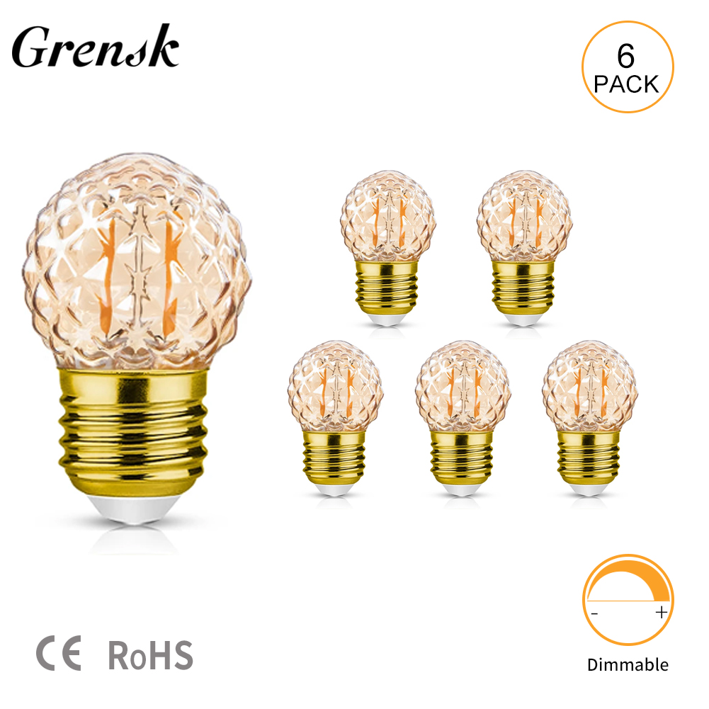 Vintage led-spiralformad glödlampa  g40 st bärnstensfärgad glaslampa 1.5w e27 st dimbara edison-ljusbolllampa för pendelkrona dekorativ lampa: Naturligt ljus / 1 st