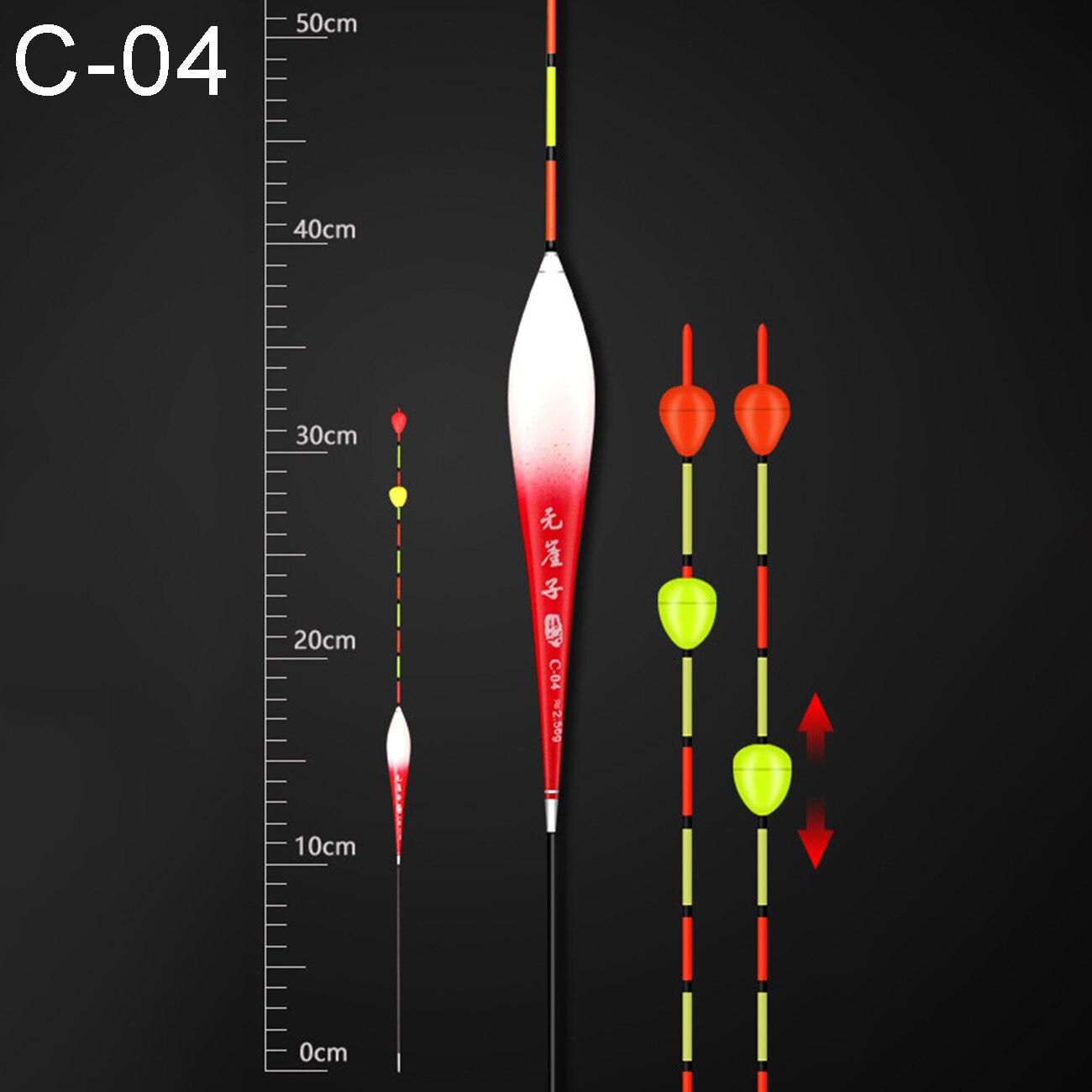 1pcs Fishing Floats Shallow Water Buoy Big Buoyancy Color Gradual Change Bobber Fresh Water Buoy Fishing Accessories: C-04