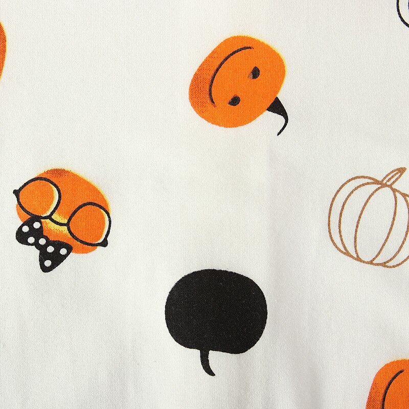 Intimo per bambini pagliaccetto monopezzo autunno a maniche lunghe Halloween zucca modello morbido caldo traspirante vestiti comodi