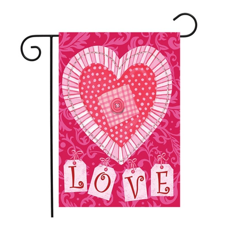 Happy Valentine's Day Garden Flag Sweet Hearts Flag Indoor Outdoor Home Decoration Banner Garden Living Room Flying Flag: 2