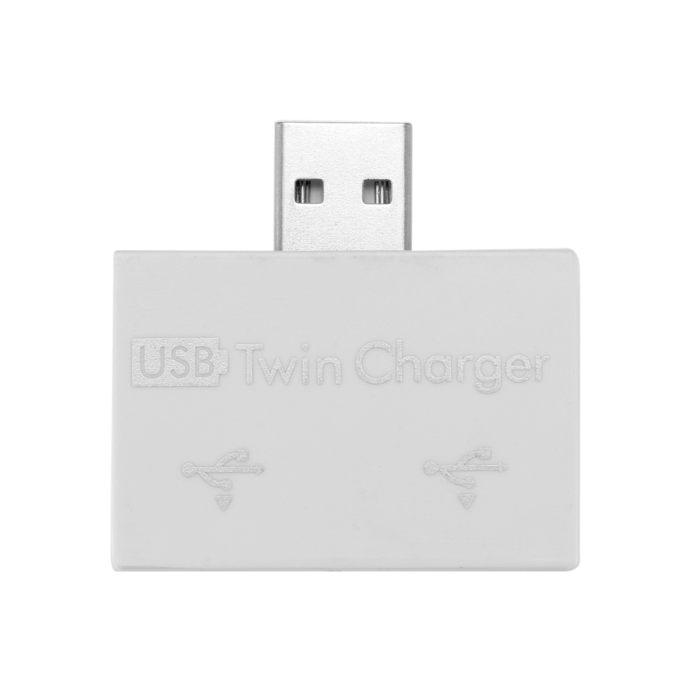 Mini USB Hub To 2 Port Charger Hub Adapter USB Splitter For Phone Tablet Computer USB Hub 2.0: White
