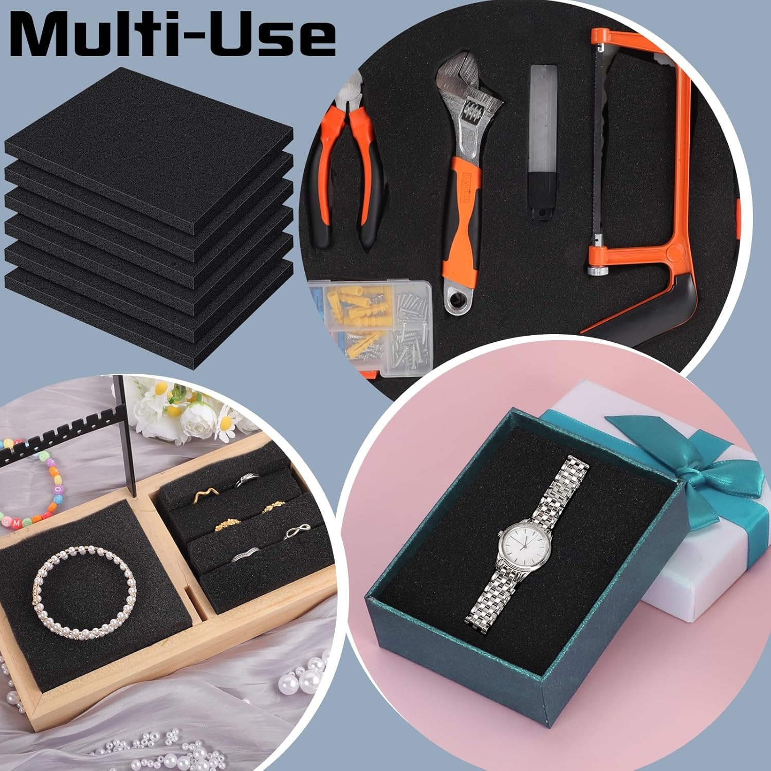 Pick Apart Foam For Toolbox Shock-Absorbing Sponge Sheet Pre Cutting Foam Insert For Hard Flight Case Tool Organizer