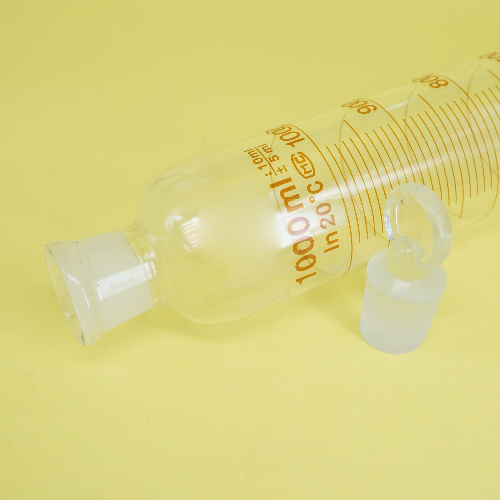 1000ml 1000cc Glass Measuring Cylinder + Glass Stopper Graduated Lab Laboratory