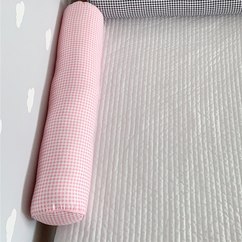 freundlicher Bett Kissen Bett Schutz Sicherheit Seite Schiene Kinderzimmer Dekor Babys Baumwolle Plaid Bett Stoßstange Dicke Weiche Krippe Schutz: Rosa