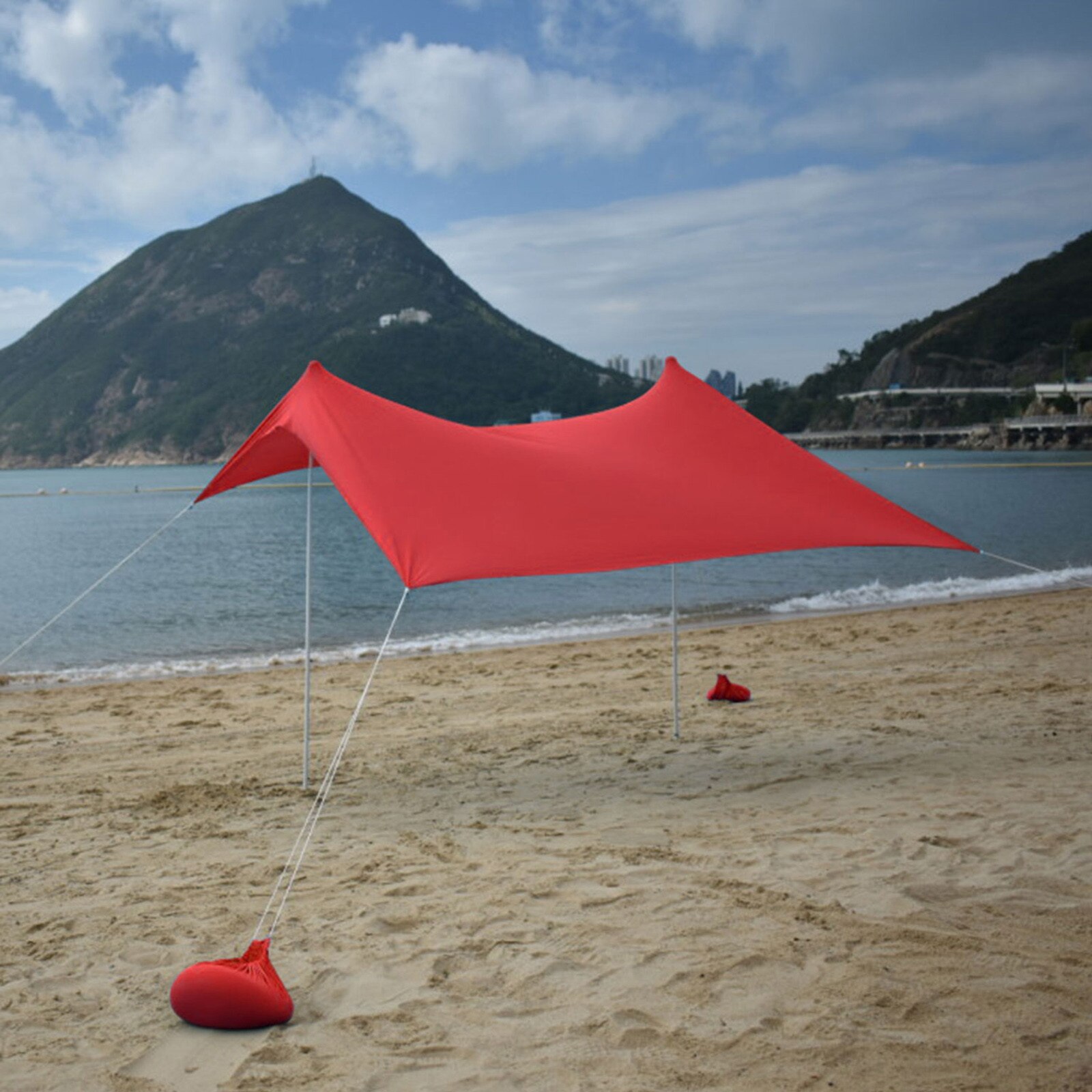 40#  bærbare pergola vindtæt strand parasol og lysthus telt  - 210 x 210 -  med sandankre. perfekt baldakin solskærm: Rd