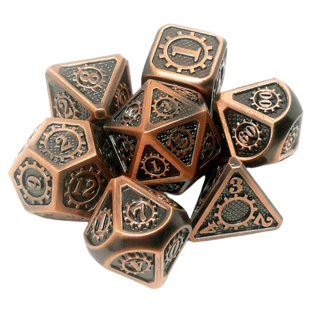 7Stck polyedrisch Multi-einseitig Metall Pro Drachen Waage DnD Pfadfinder RPG würfelt: 06