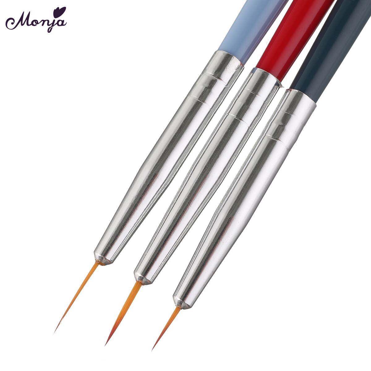 Monja 7/9/11mm nail art fransk blomst stribe linjer liner maleri pen gør-det-selv gitter tegning pensel manicure værktøjssæt