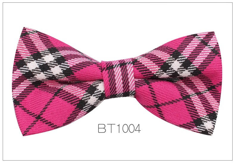 Nœud papillon à carreaux de Style anglais pour hommes et femmes, décontracté coton, ajustable, pour garçons et filles, pour mariage: BT1004