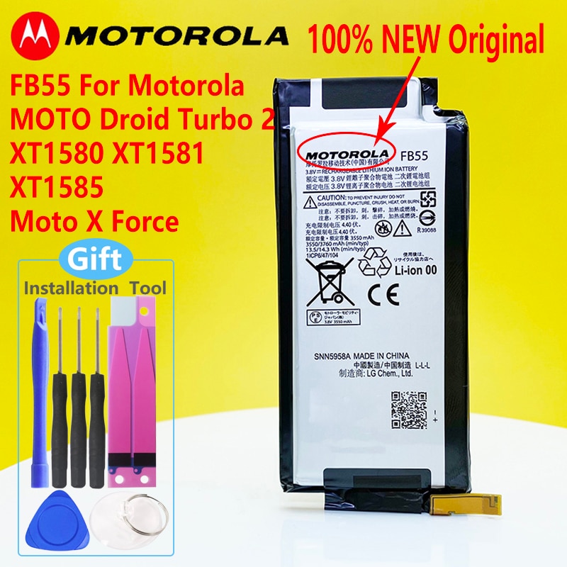 Motorola 100% Original 3550mAh FB55 Batterie Für Motorola Moto DROID Turbo 2 XT1585 XT1581 XT1580 Moto X Kraft Telefon + Track Code