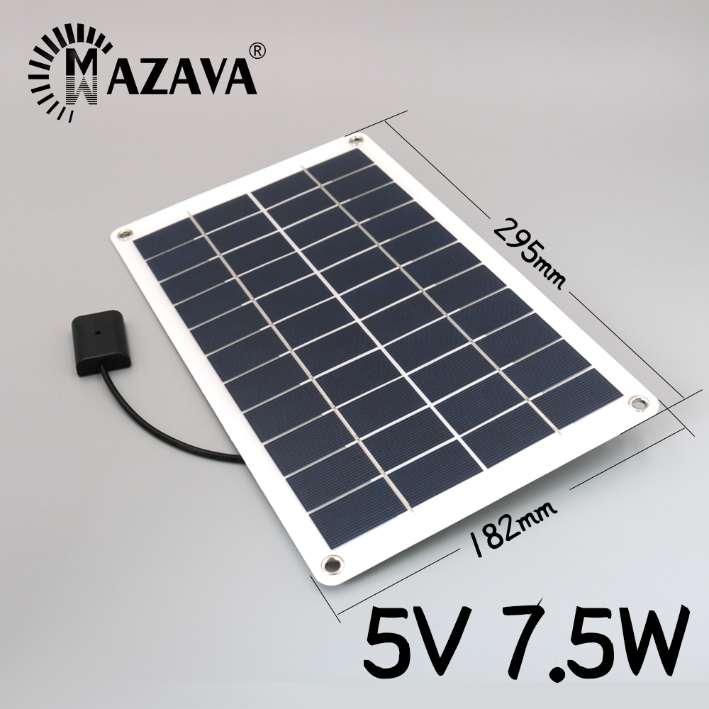 5V 5W 7.5W Flexible USB Solar Panel Solar Cell Portable Folding Waterproof Charger Outdoor Mobile Power Battery Charger: 5V 7.5W