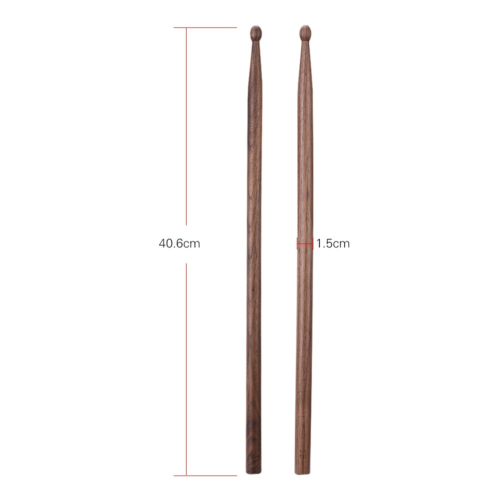 Pair of 5B Drumsticks Sticks Wave-shape Wood Tip Percussion Accessories for Drum Set Adopt for Black Walnut Wood: Black Walnut Wood